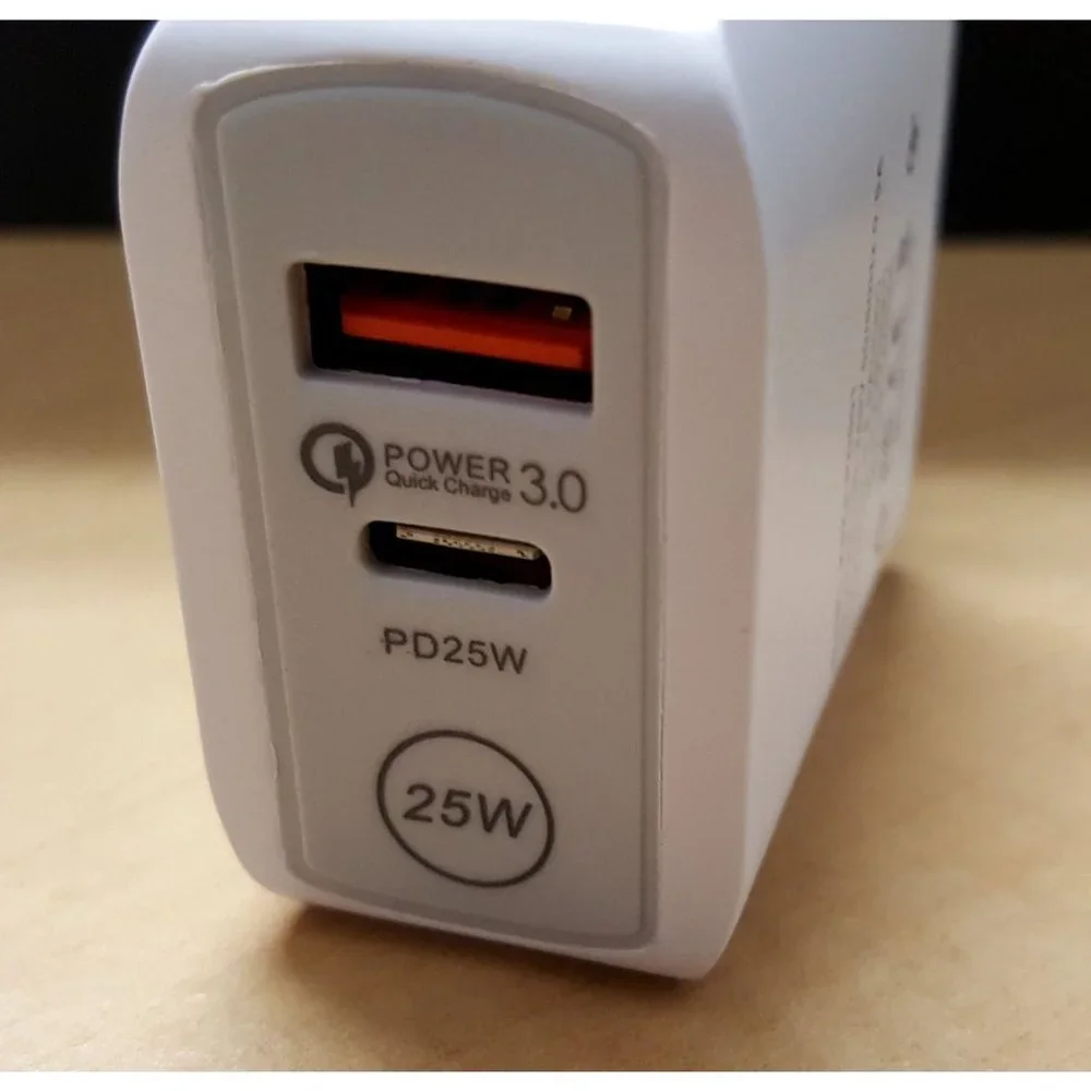 Fast 25W PD Wall Charger for iPhone, Samsung and other devices, Dual Port